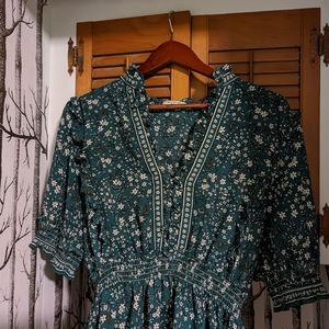 Green Floral Maxi Dress